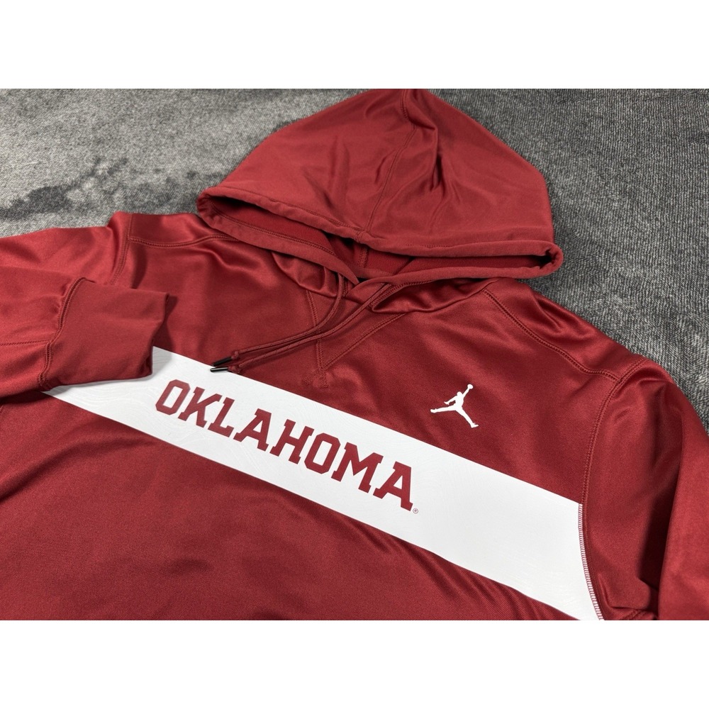 Jordan  OU Oklahoma Sooners Men's‎ Size Large Pullover Hoodie Burgundy